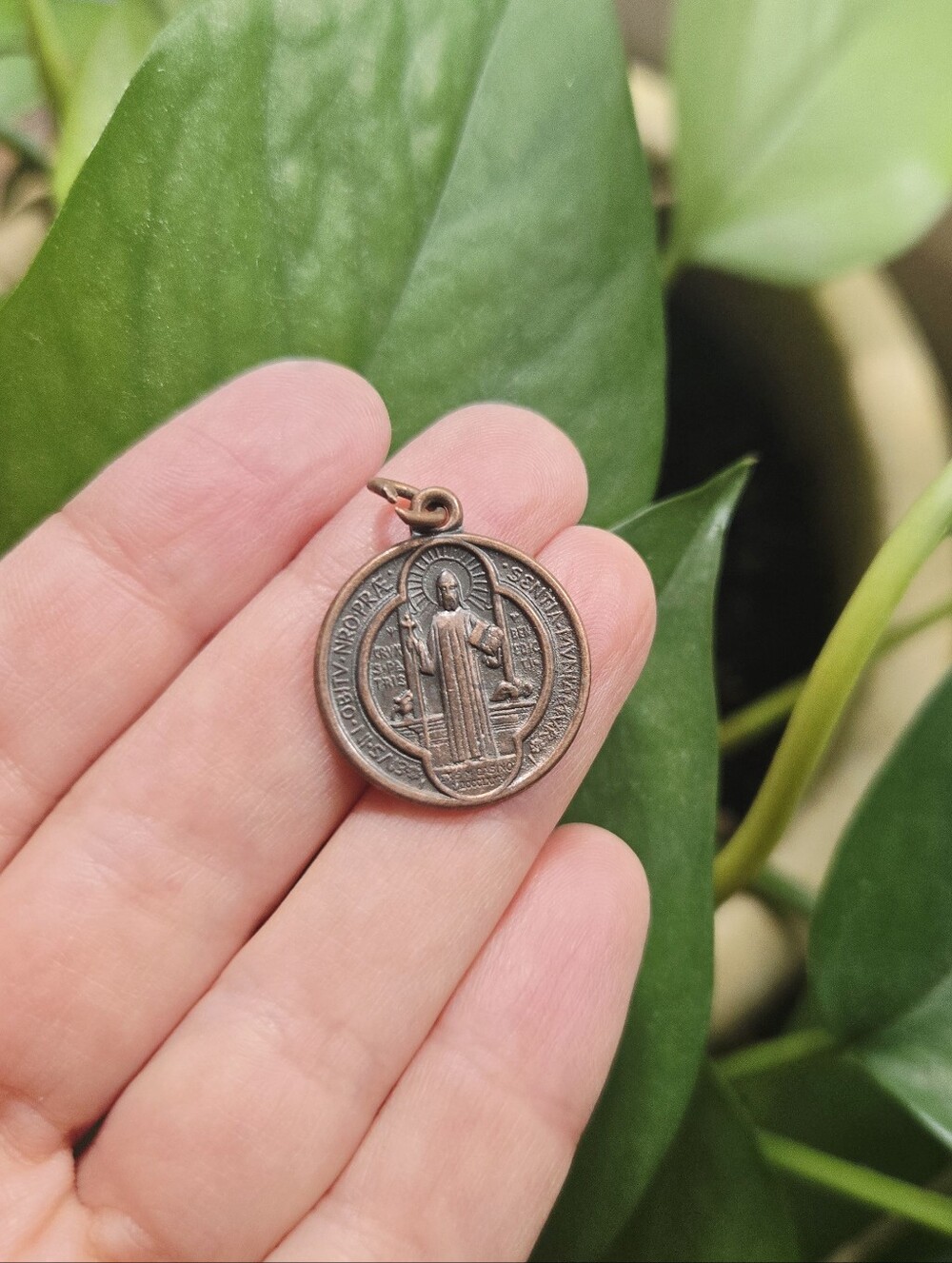 Vintage St. Benedict Medal Pendant Necklace – Catholic Protection Medallion